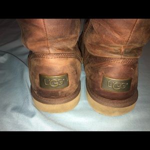 Brown leather uggs